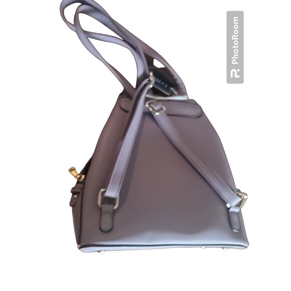 La Terre Fashion  Vegan Leather Backpack Purse Zipper Pockets With Bee Charm NW - Picture 7 of 9